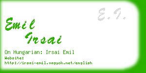 emil irsai business card